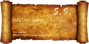 Sóti Imre névjegykártya
